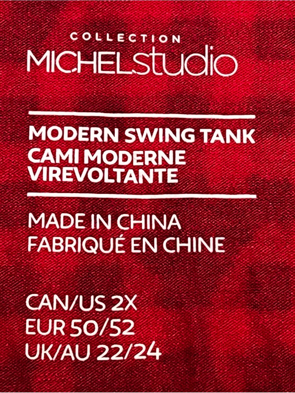 Michel Studio Red and Black Printed Sleeveless Tank - Picture 2 of 5